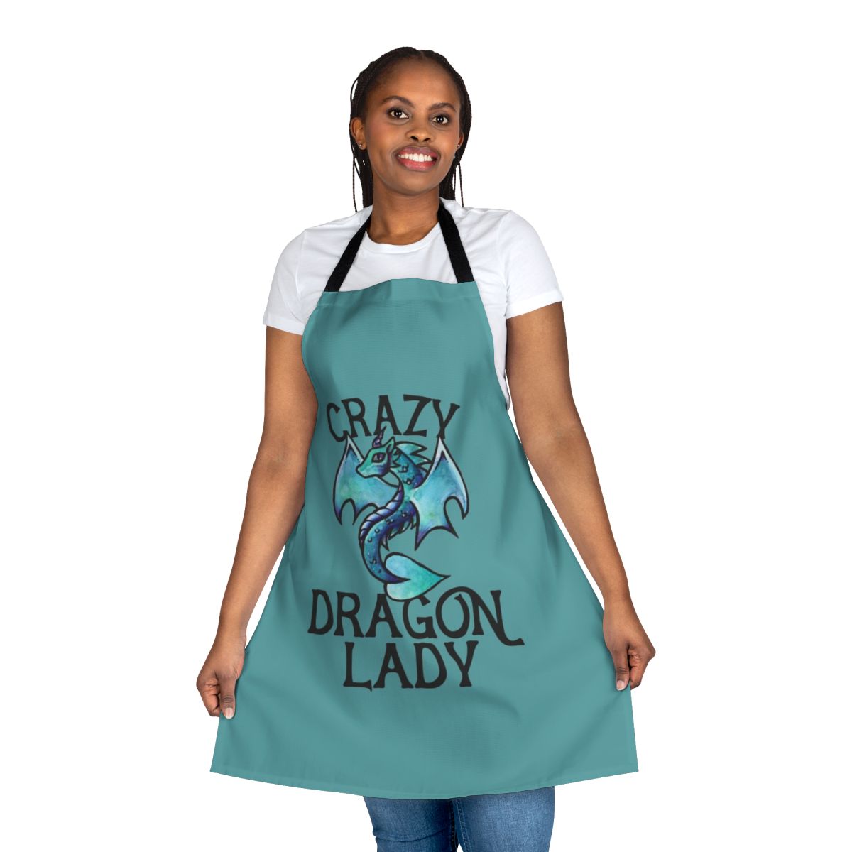 Vibrant dragon print apron with a legendary design for the modern kitchen