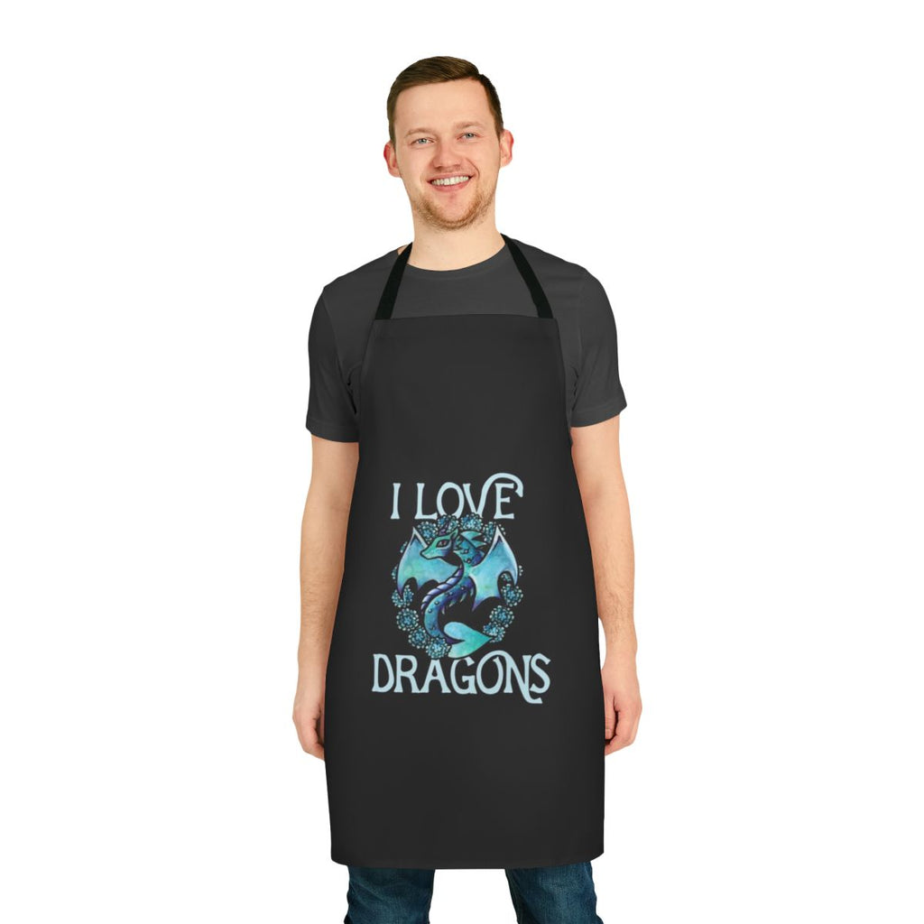 Vibrant purple dragon design on a high-quality apron
