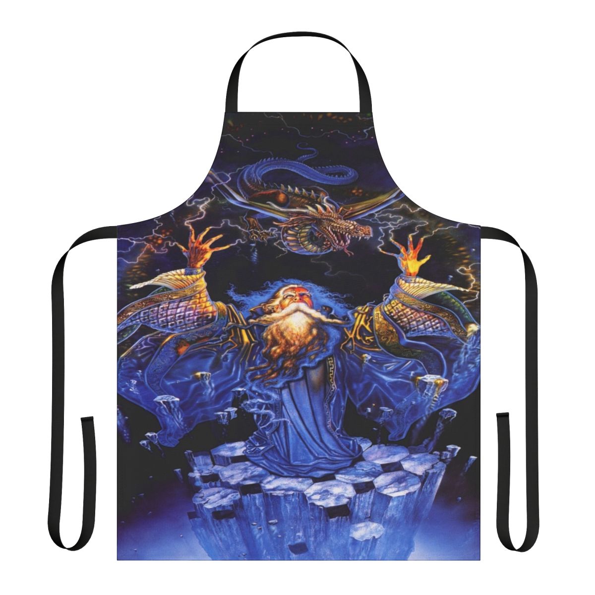 Dragon wizard graphic printed on a high-quality apron