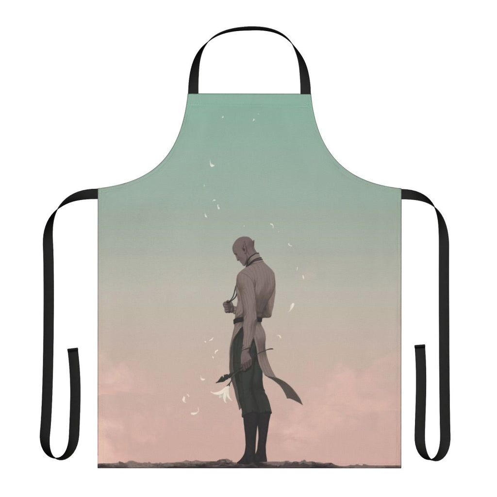 Whimsical apron featuring fantasy elements inspired by the Dragon Age universe