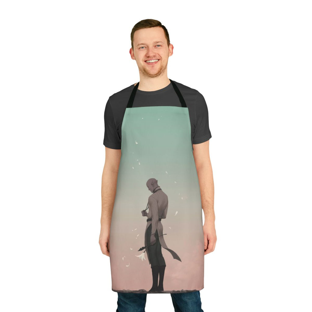 Whimsical apron featuring fantasy elements inspired by the Dragon Age universe