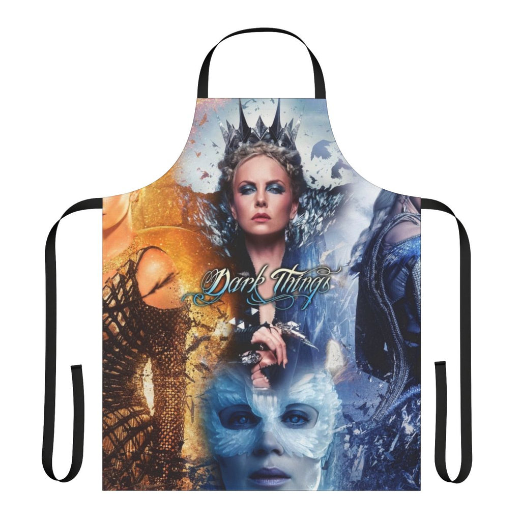 Enchanting evil queen and ice queen fantasy art design on a high-quality apron
