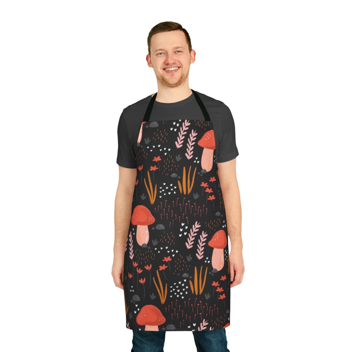 Fairy garden themed apron with floral and nature-inspired design