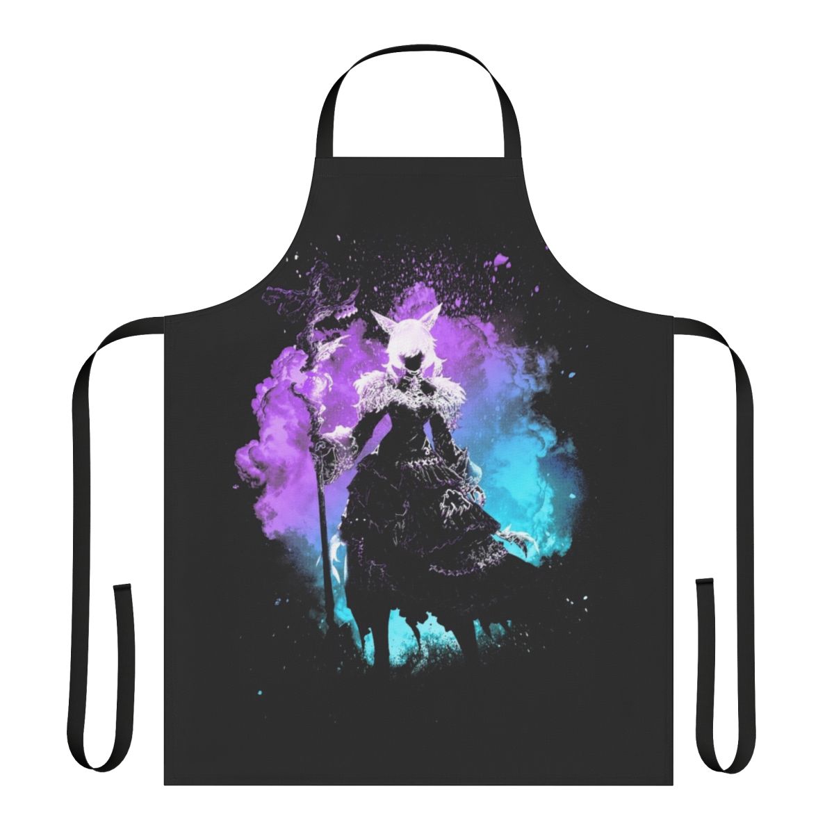 Magical girl-inspired fantasy apron with cosmic, celestial design elements