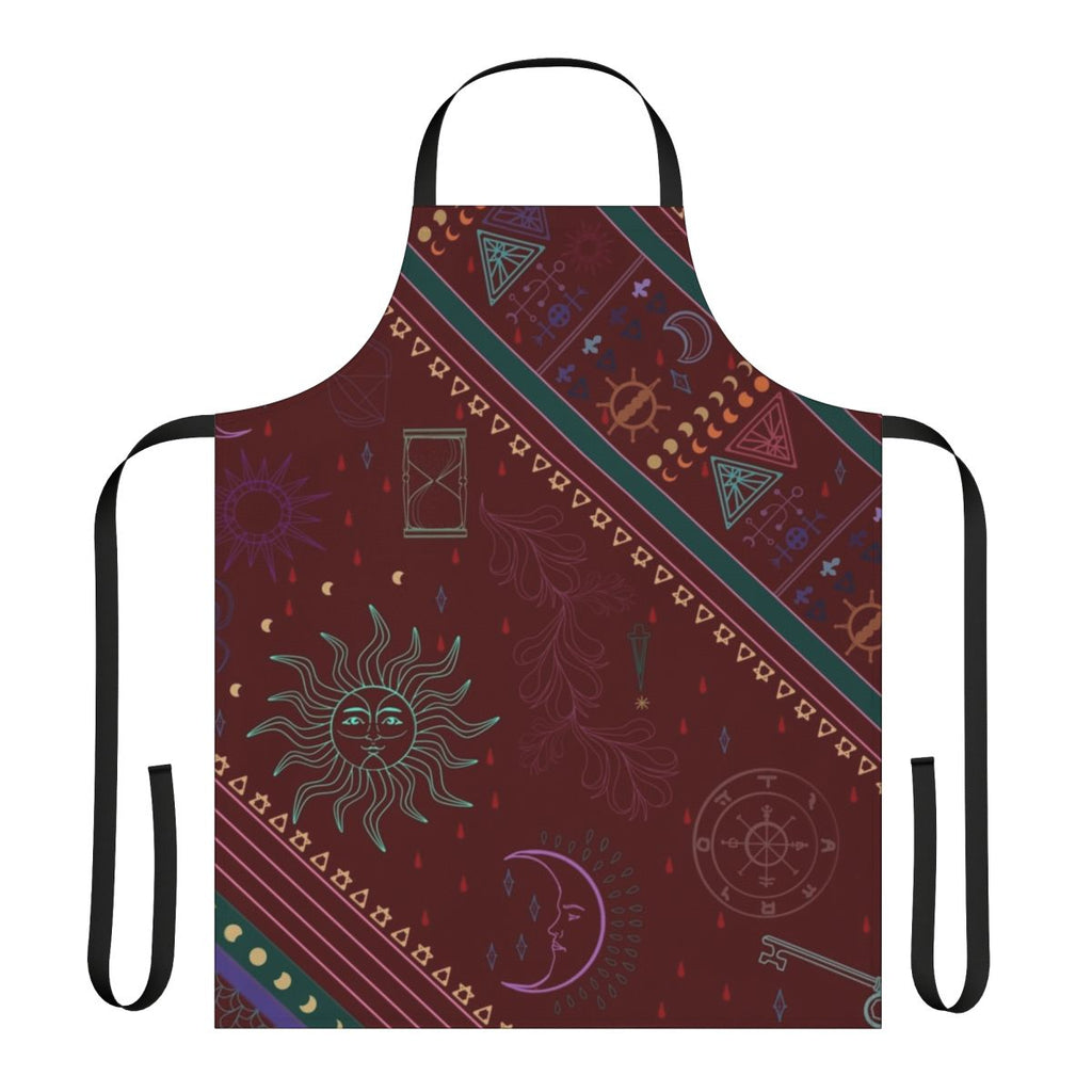 A high-quality apron featuring a mystical, arcane pattern inspired by the world of Dungeons & Dragons.