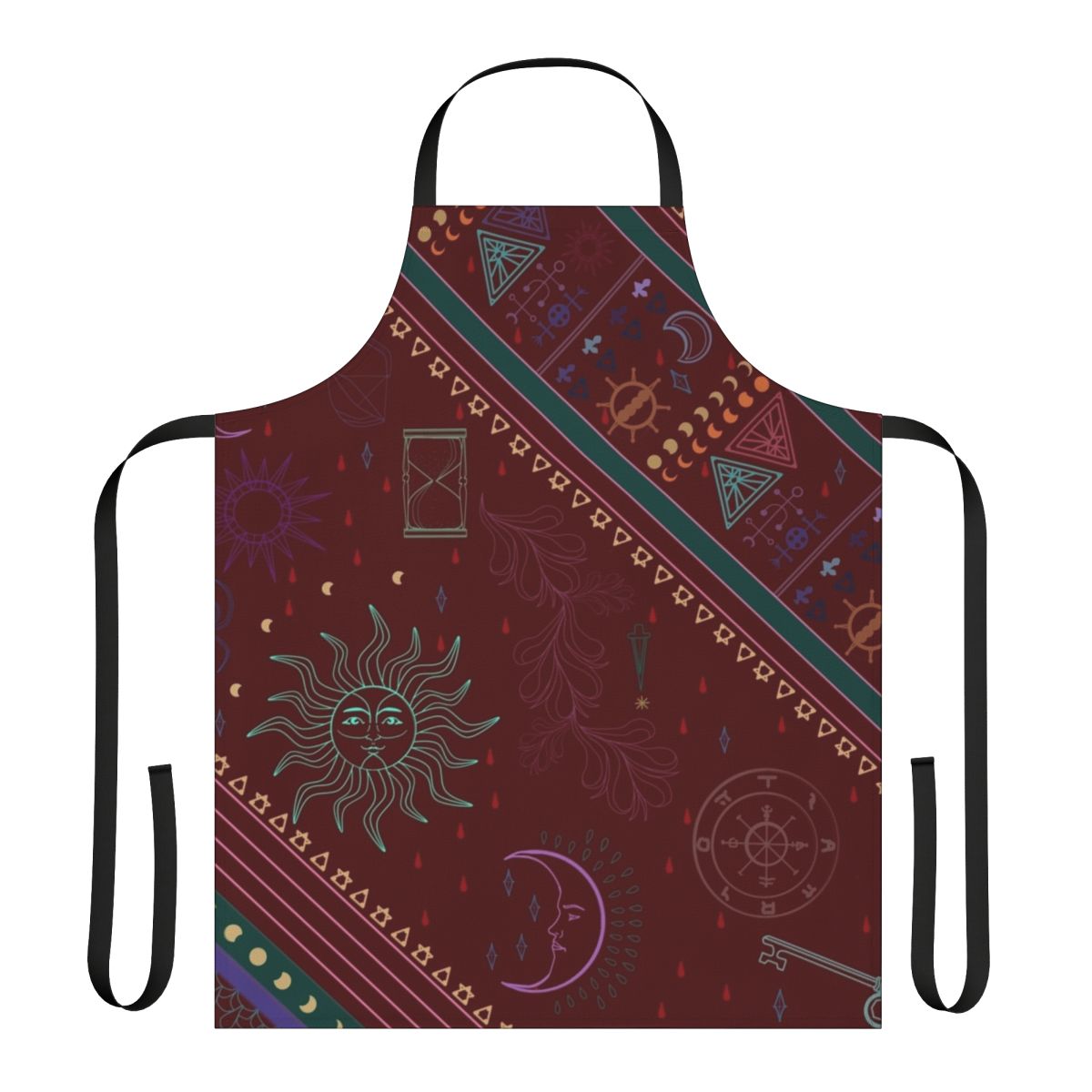 A high-quality apron featuring a mystical, arcane pattern inspired by the world of Dungeons & Dragons.