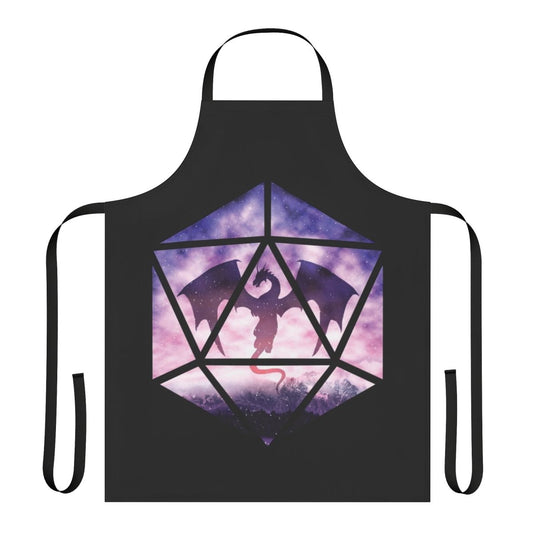A vibrant, dragon-themed apron perfect for tabletop RPG players and game masters.