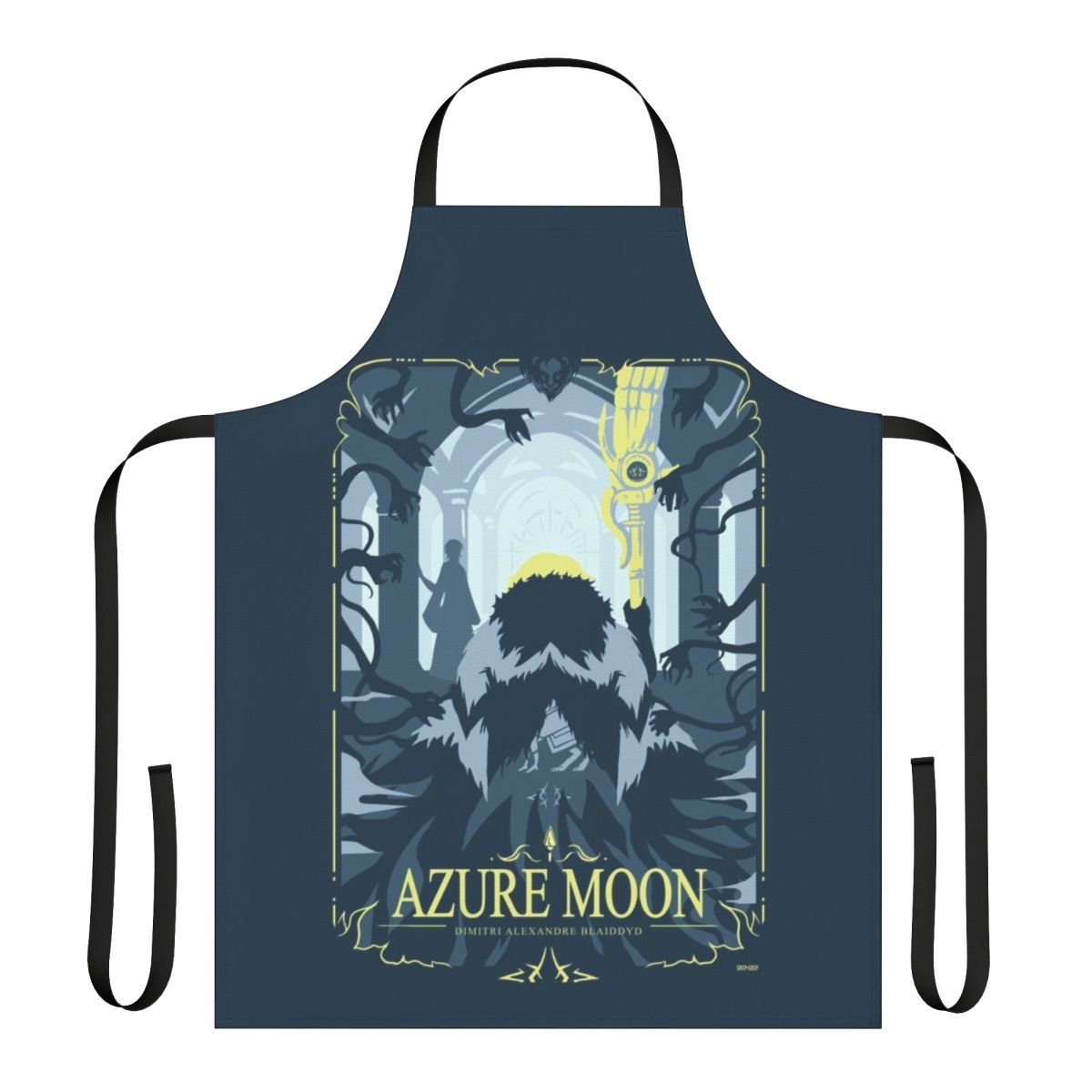 Azure-themed fantasy apron featuring characters from the Fire Emblem: Three Houses video game