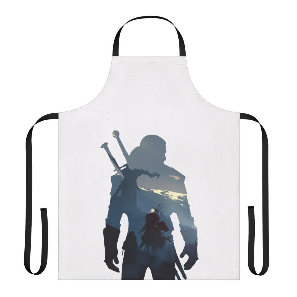 Stylish apron featuring fantasy elements and characters from The Witcher's Wild Hunt video game