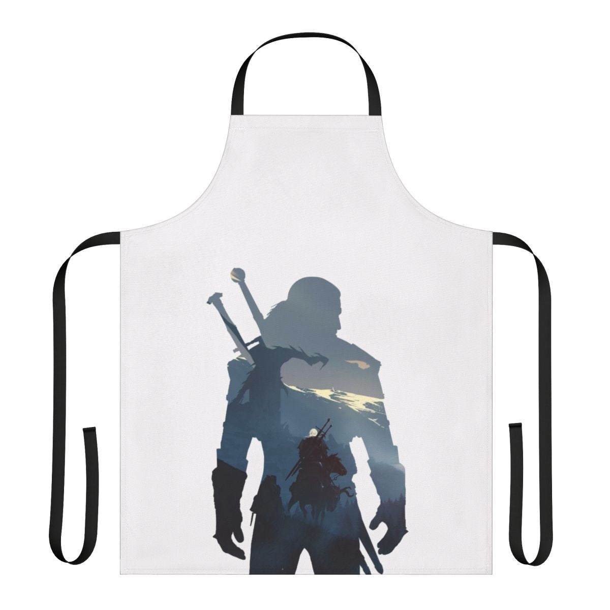Stylish apron featuring fantasy elements and characters from The Witcher's Wild Hunt video game