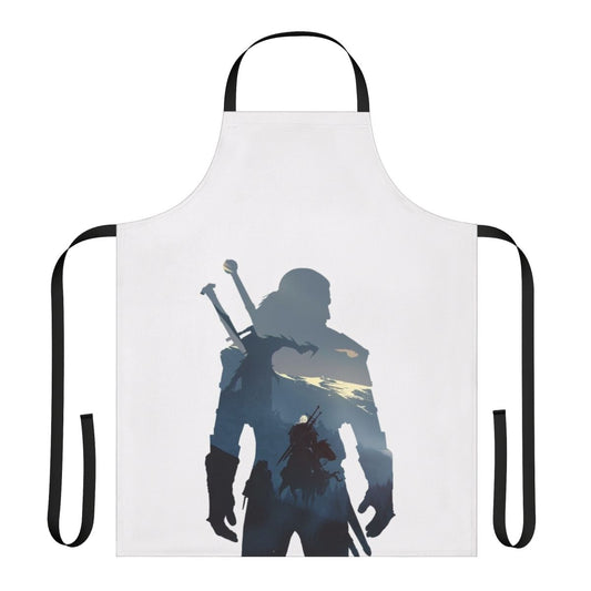 Stylish apron featuring fantasy elements and characters from The Witcher's Wild Hunt video game