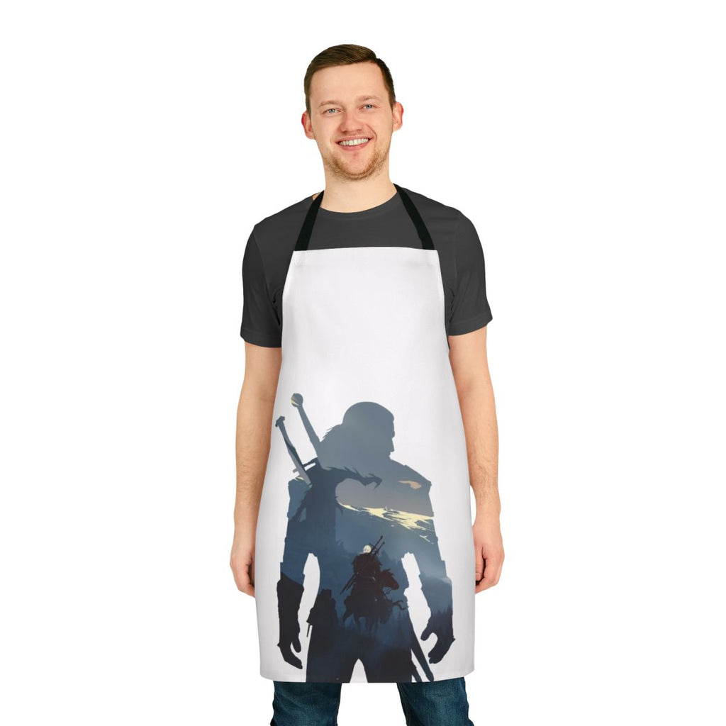 Stylish apron featuring fantasy elements and characters from The Witcher's Wild Hunt video game
