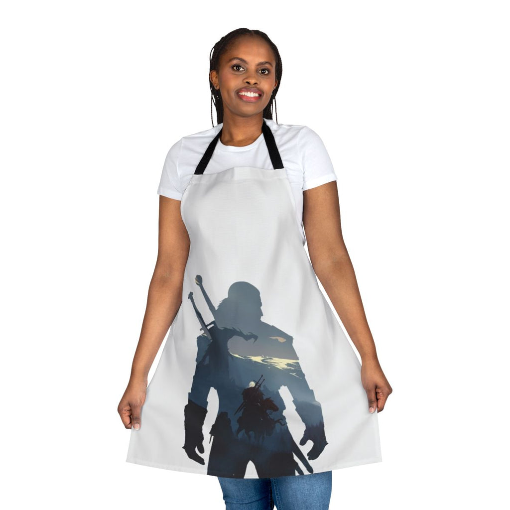 Stylish apron featuring fantasy elements and characters from The Witcher's Wild Hunt video game
