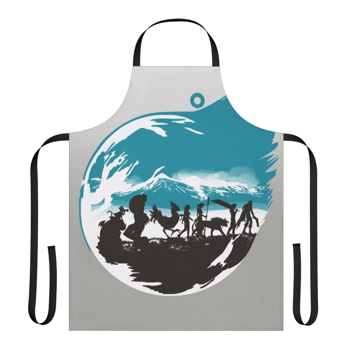 Captivating fantasy-themed apron featuring iconic characters and elements from beloved franchises