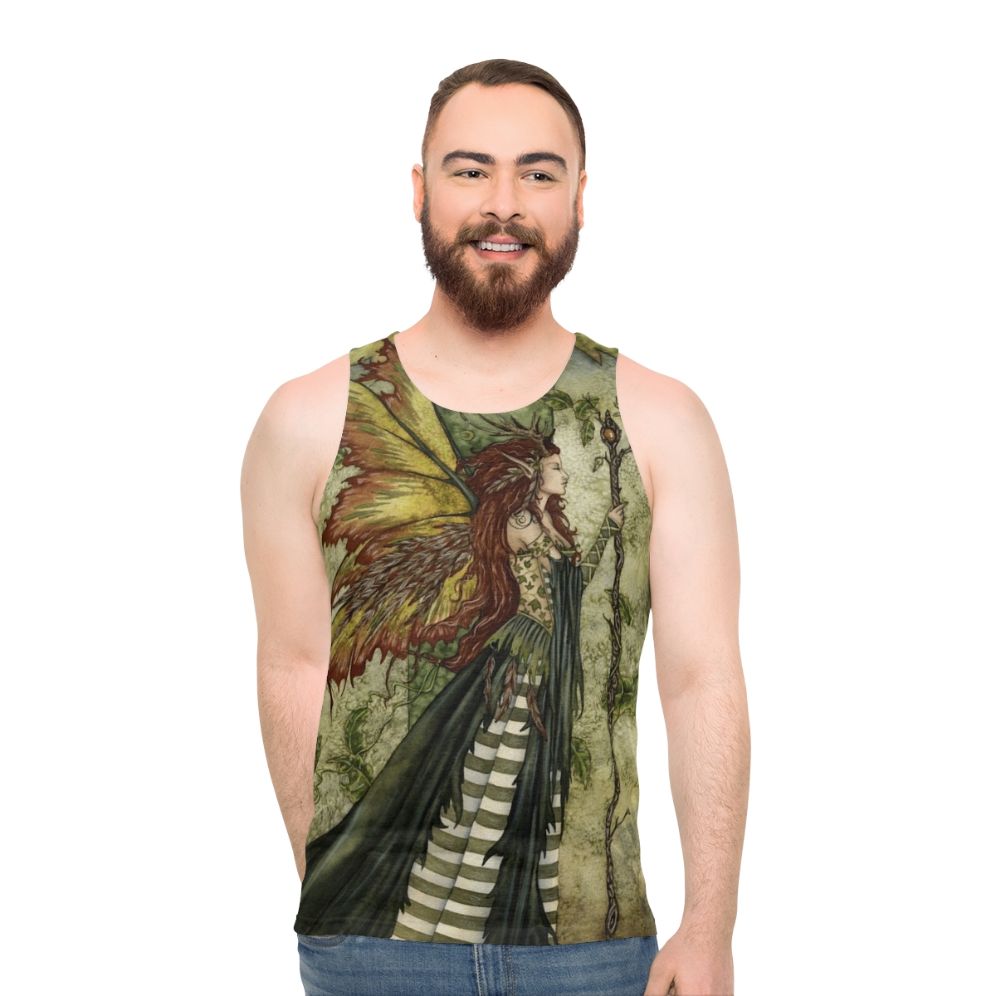 Enchanting green fairy unisex tank top