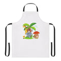 Apron featuring a vibrant design of legendary animals, including a dragon, unicorn, and falcon.