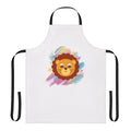 Apron featuring a design with mystical legendary animals including a dragon, unicorn, and falcon.