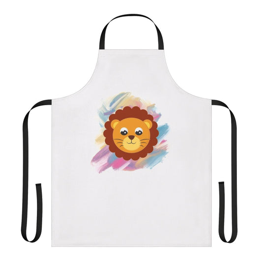 Apron featuring a design with mystical legendary animals including a dragon, unicorn, and falcon.