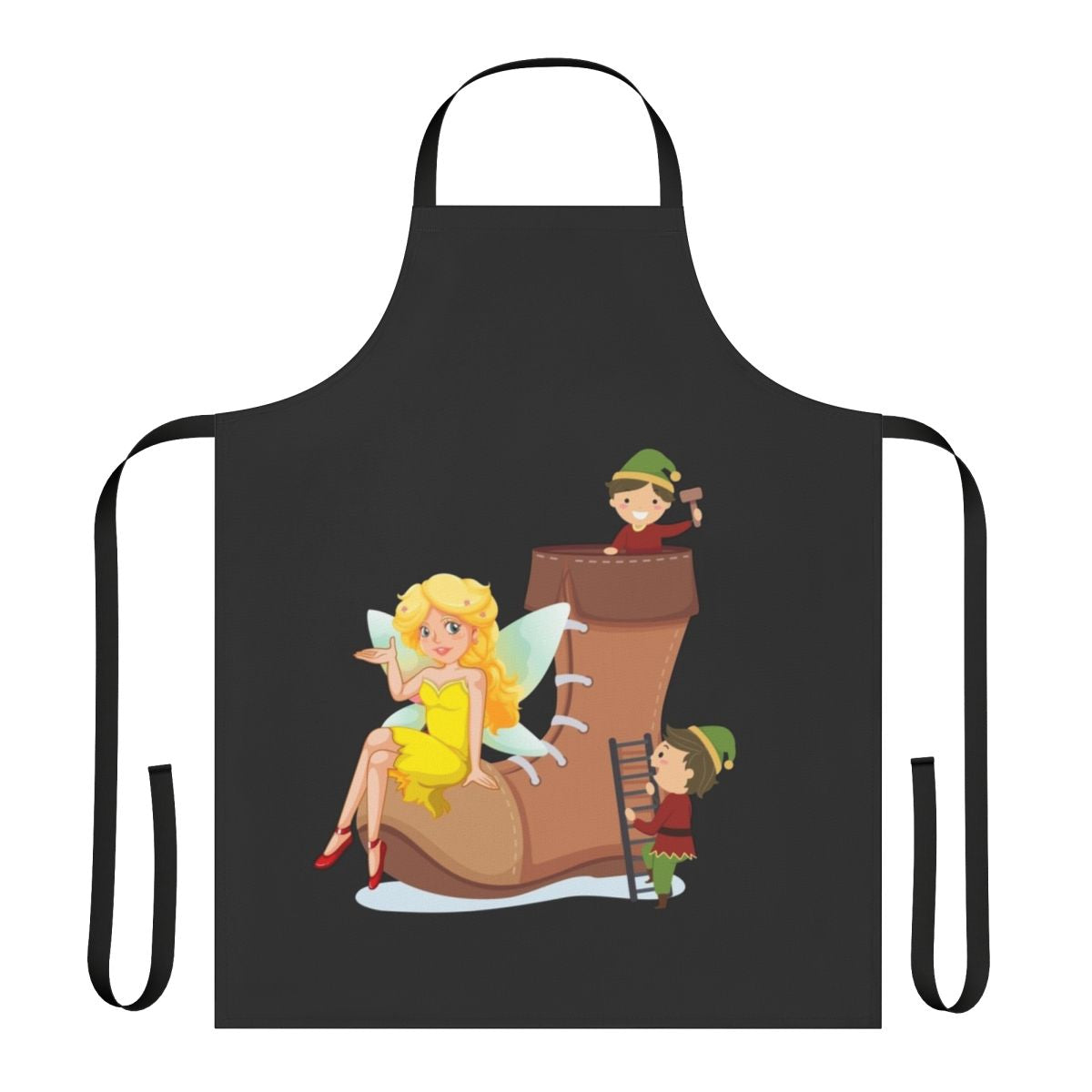 An apron featuring a design of mythical and legendary animals like dragons, unicorns, and falcons.