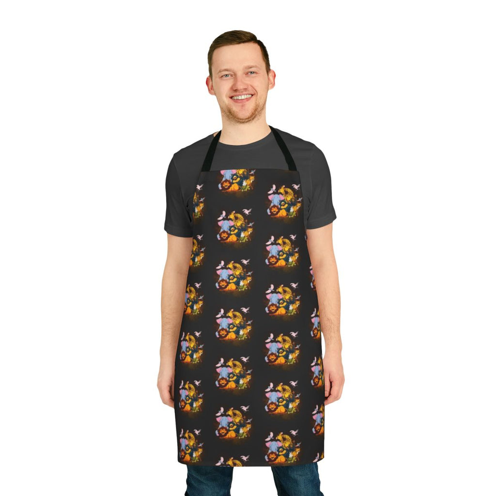 Enchanting Legendary Animals Apron with Mystic Dragon, Unicorn, and Falcon
