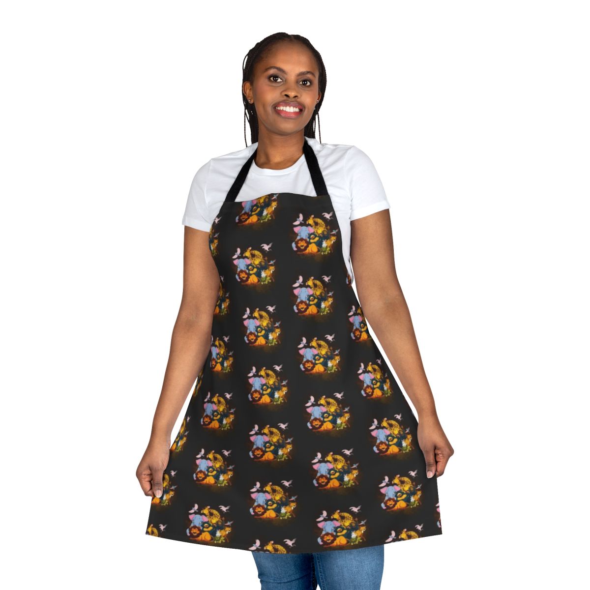 Enchanting Legendary Animals Apron with Mystic Dragon, Unicorn, and Falcon