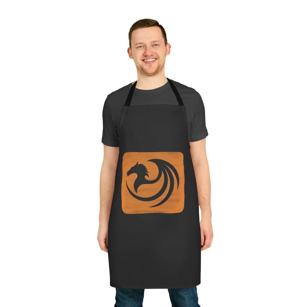 Apron featuring a whimsical design of legendary animals and a mystical dragon