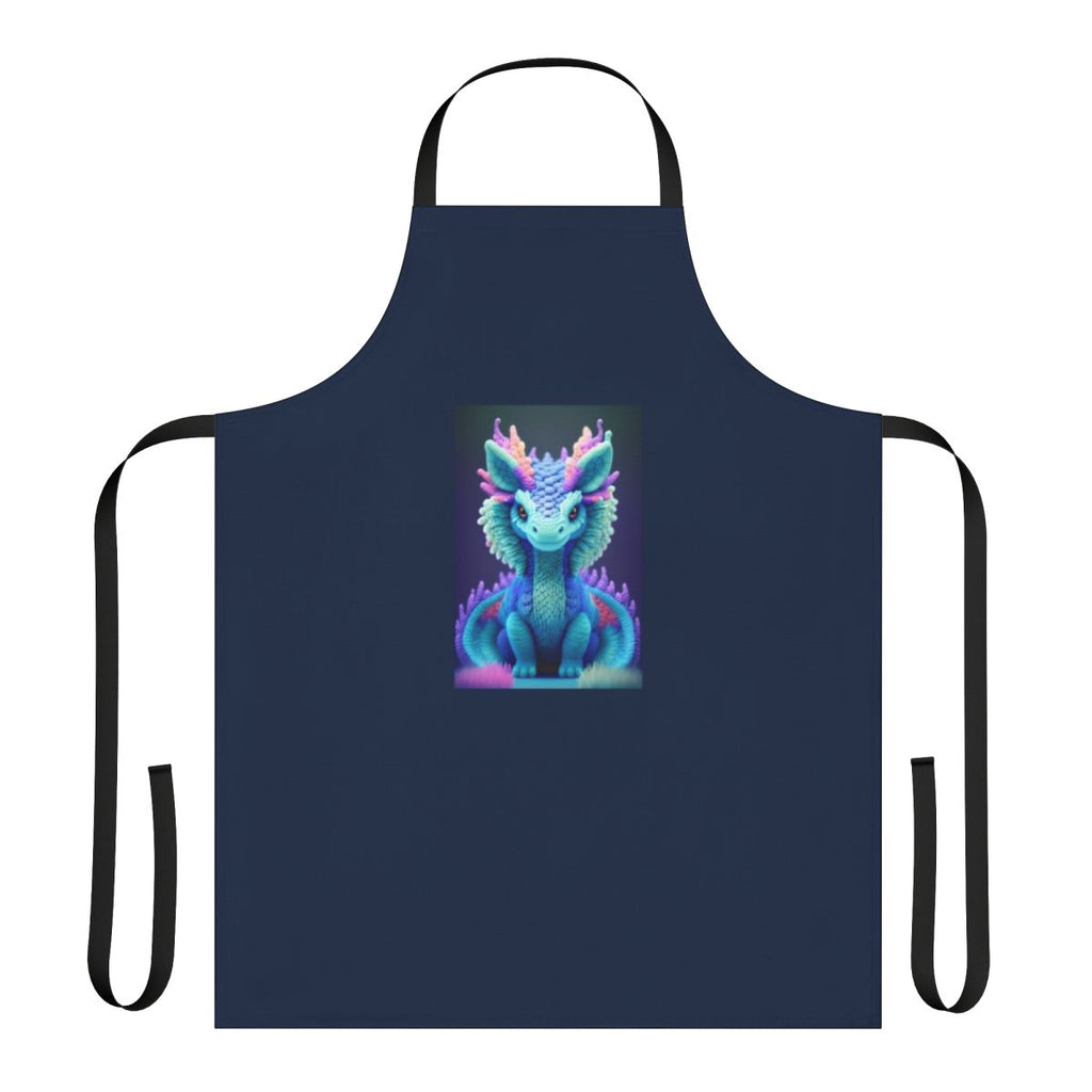 Whimsical apron featuring a detailed, vibrant depiction of a legendary mythical creature in a forest setting.