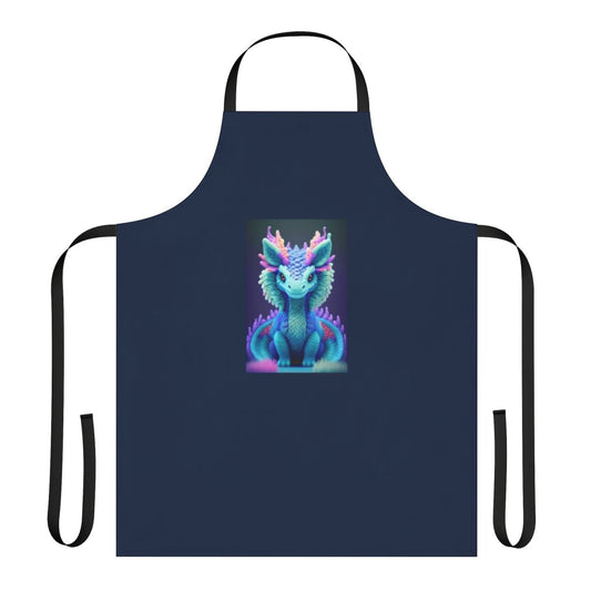 Whimsical apron featuring a detailed, vibrant depiction of a legendary mythical creature in a forest setting.