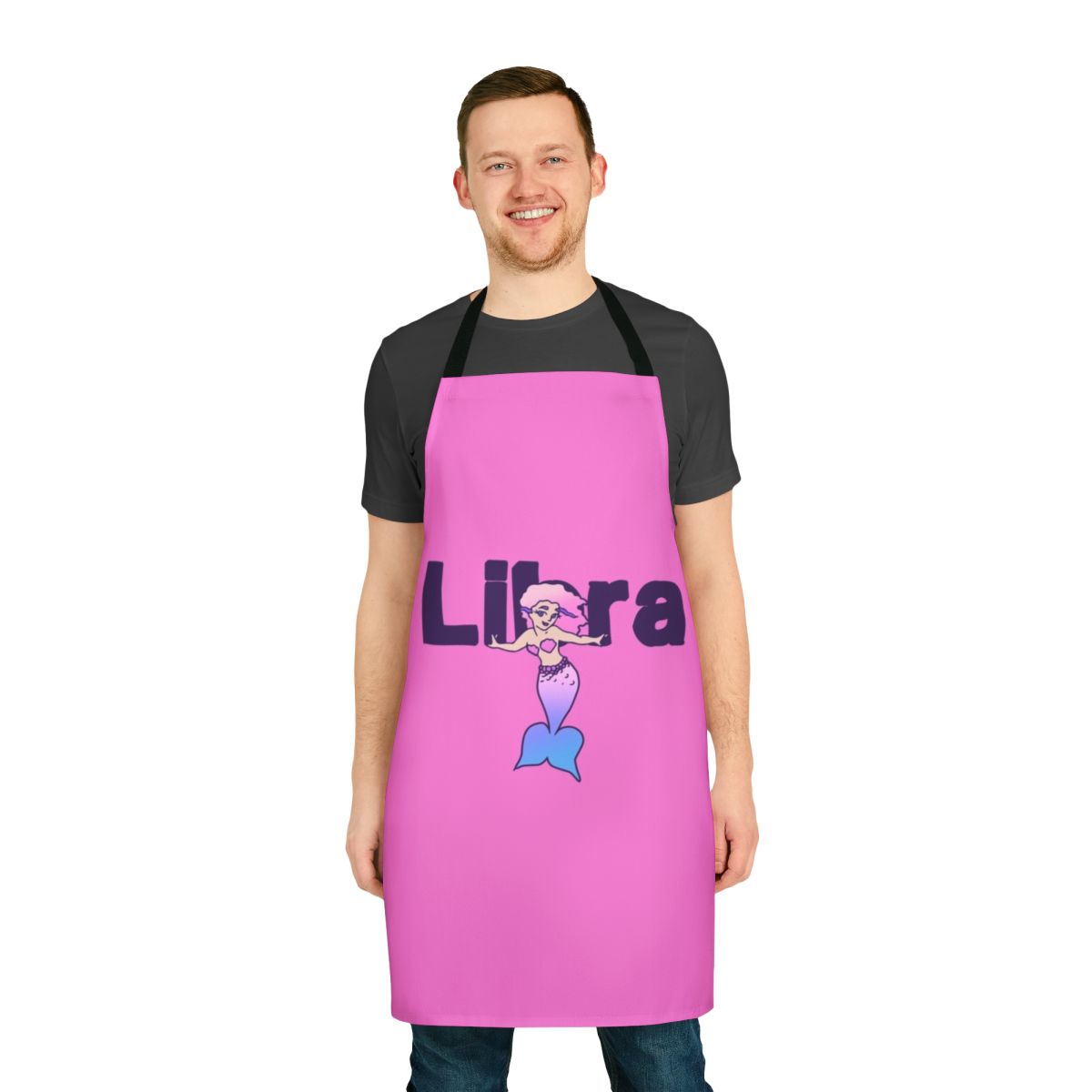 Libra mermaid design printed on a high-quality, durable apron
