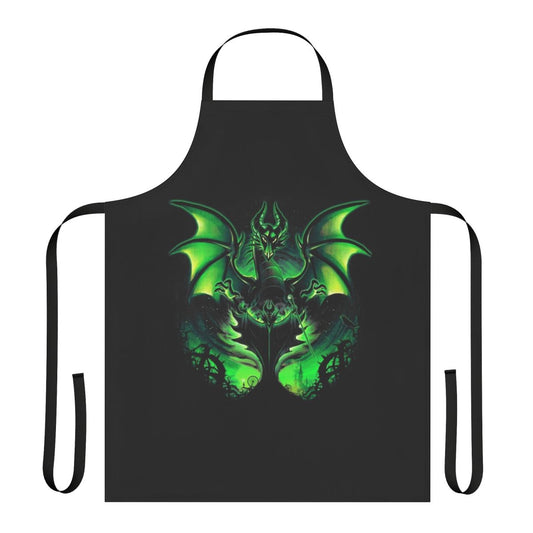 Maleficent-inspired apron featuring a dragon and magical elements