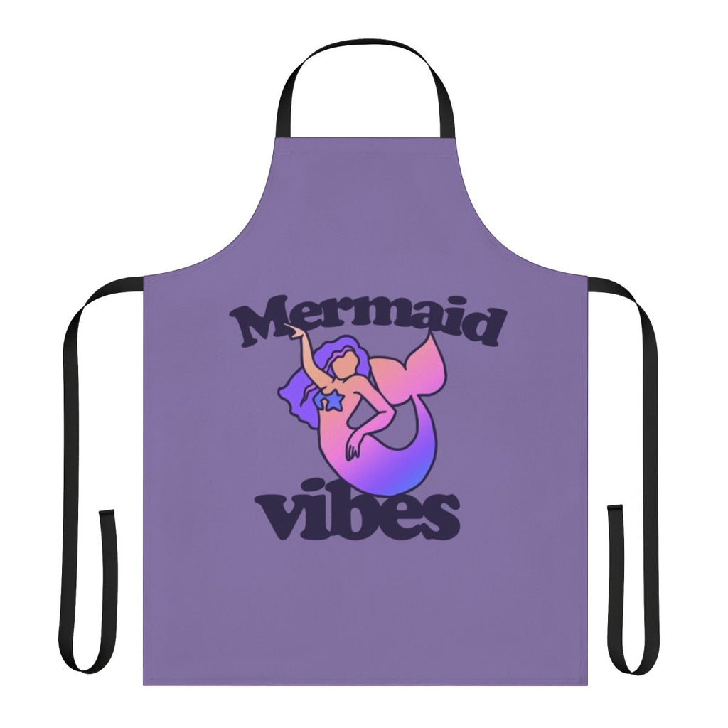 A vibrant mermaid-themed apron with shimmering scales and a whimsical design, perfect for ocean-inspired cooking and hosting.