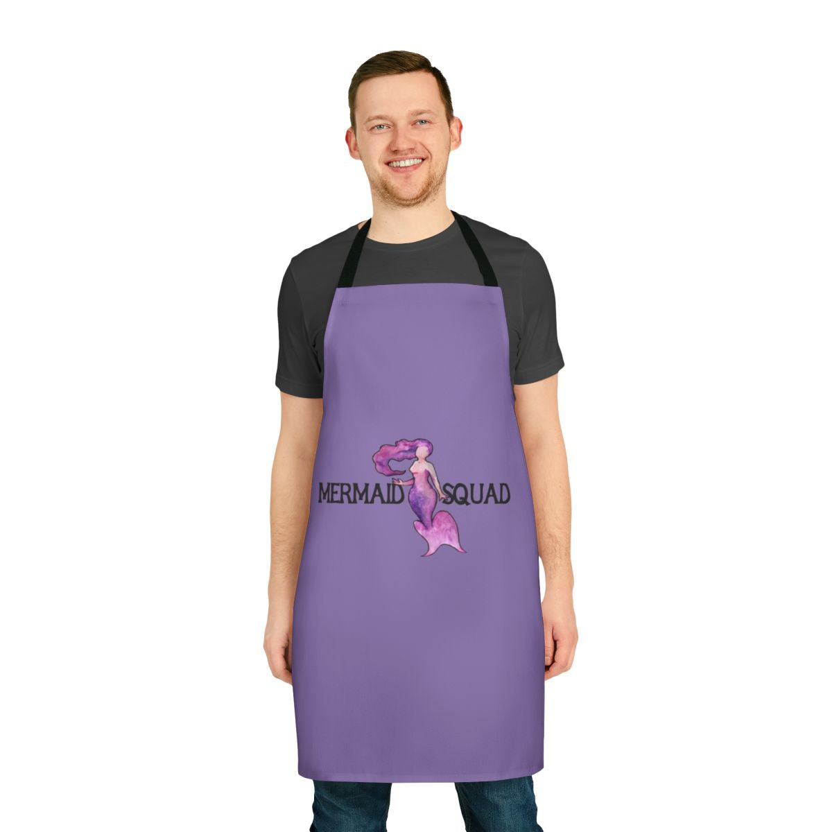 Purple mermaid friends apron with mythical creature design