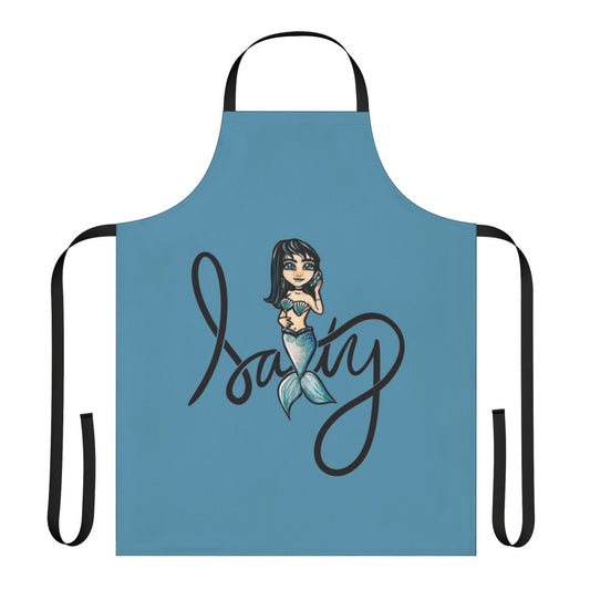 Salty Mermaid-themed apron with a whimsical mermaid design, perfect for mermaid lovers and ocean enthusiasts.