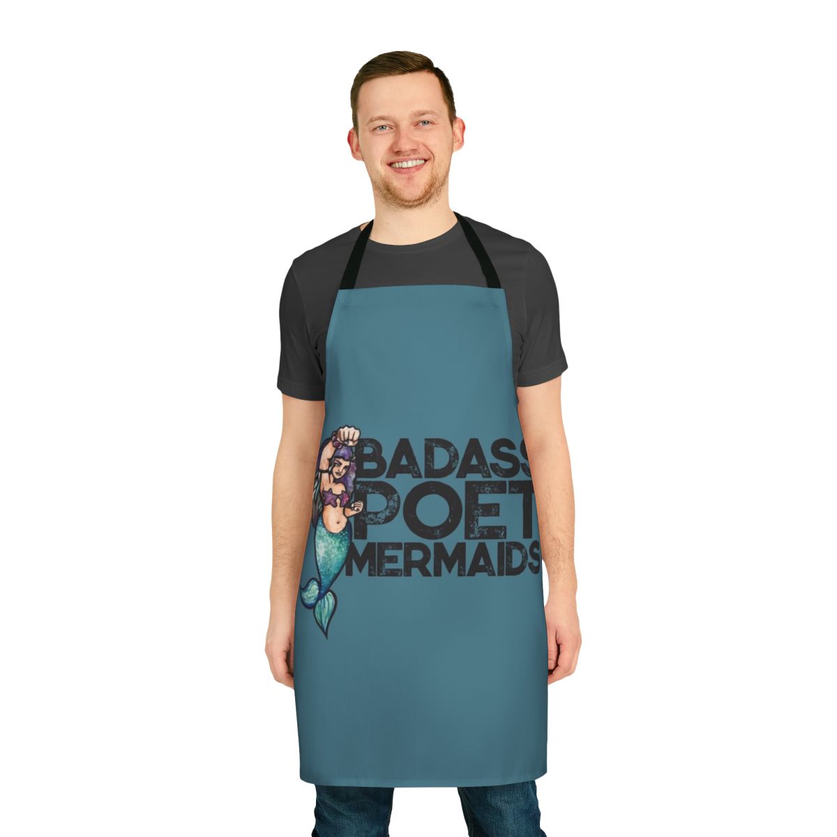 Apron featuring whimsical mermaid design for poetry lovers