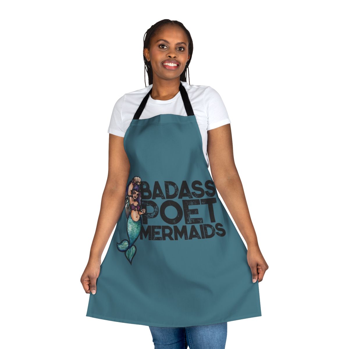 Apron featuring whimsical mermaid design for poetry lovers