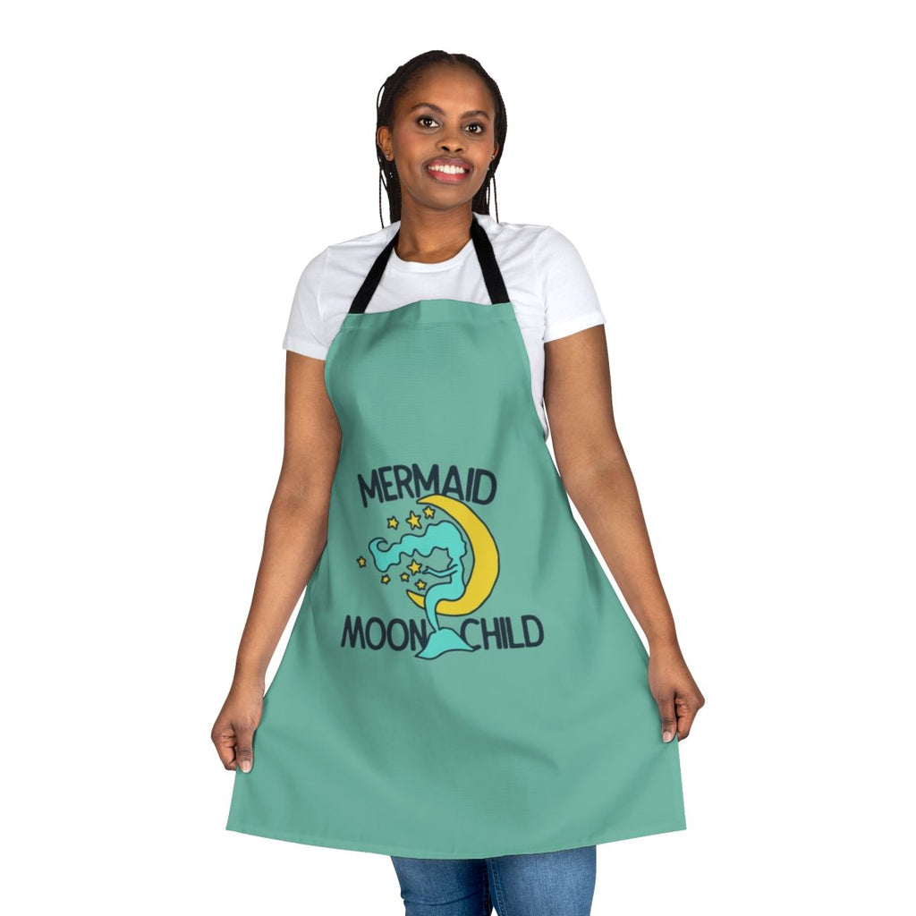 Mermaid Moonchild Apron with Captivating Floral and Moon Design