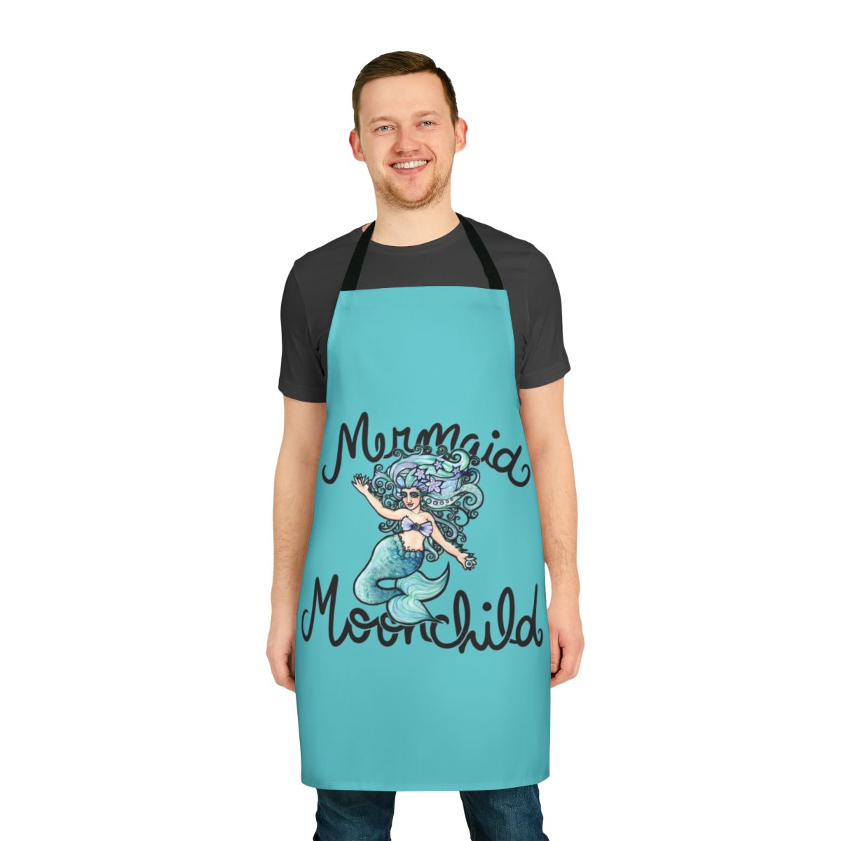Mermaid Moonchild Apron with Crescent Moon Design