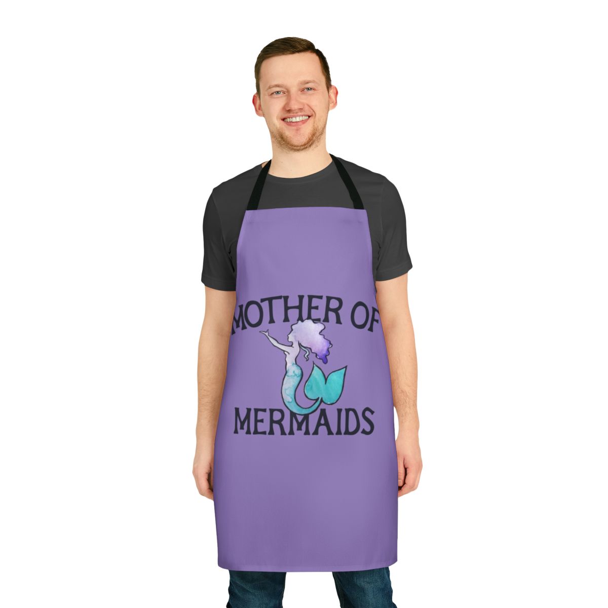 Vibrant mermaid-inspired apron with detailed artwork