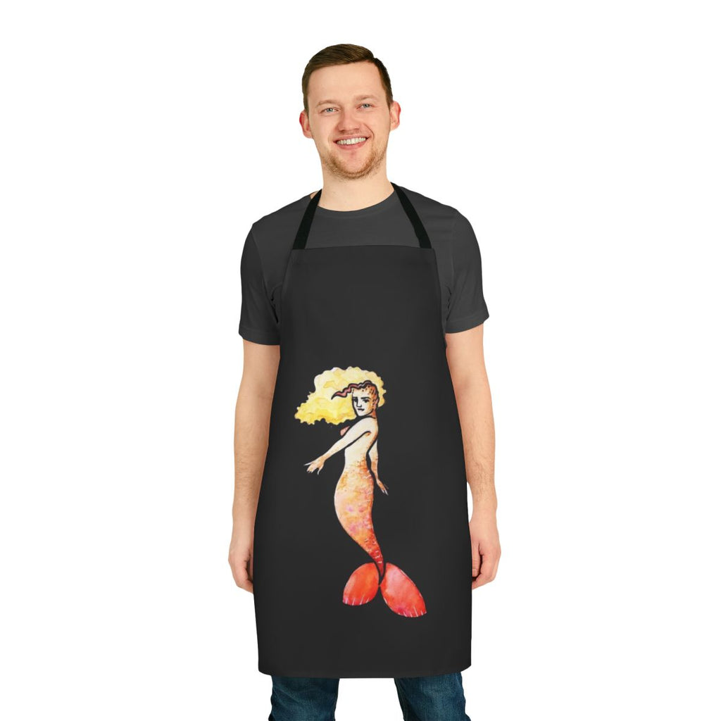 Vibrant mermaid-patterned apron with a whimsical design