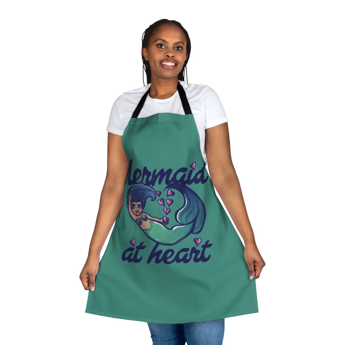 Colorful mermaid-themed apron with a whimsical, oceanic design