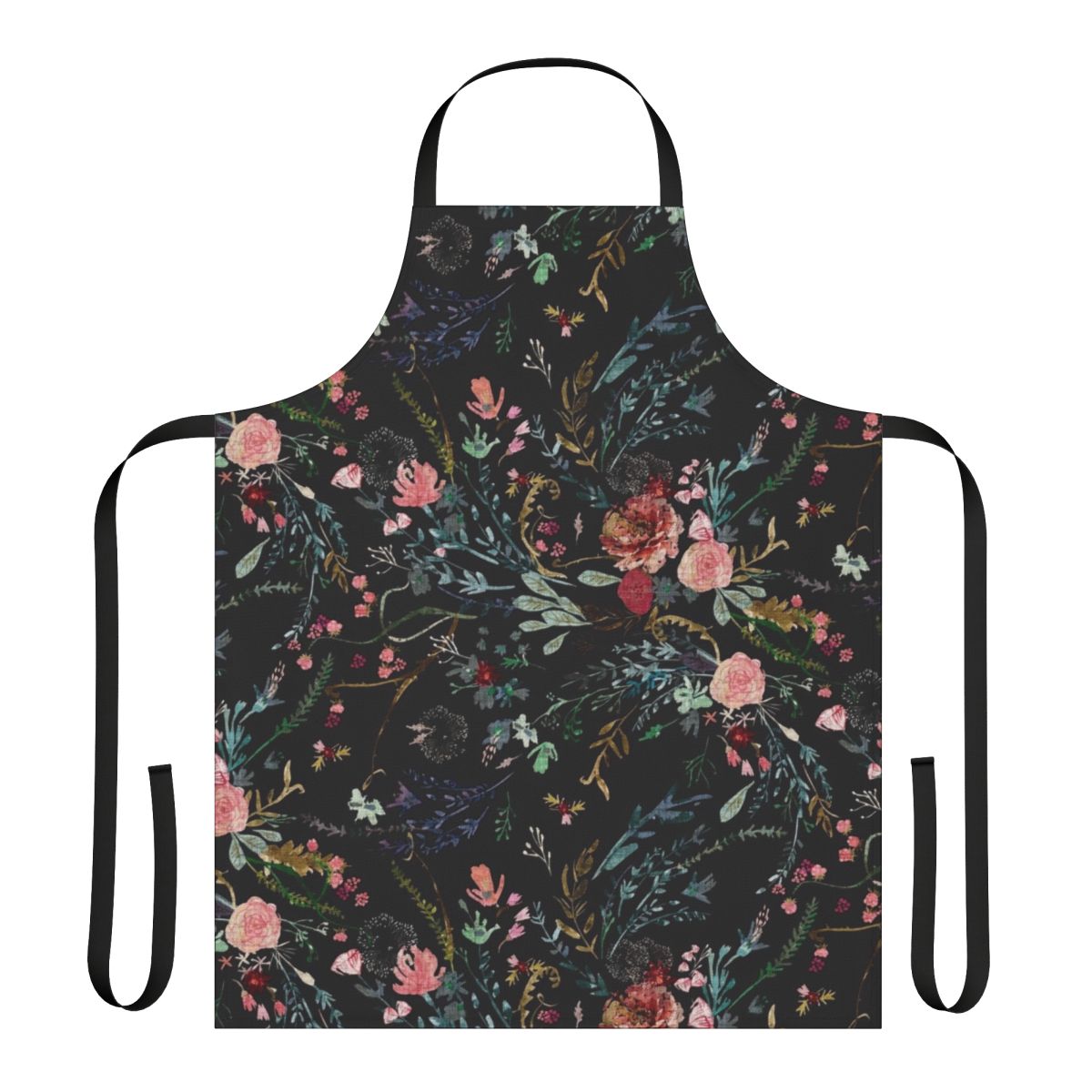 Midnight floral design apron for vintage-inspired kitchen tasks