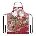 Playful apron featuring a dragon, bunny, and sloth design