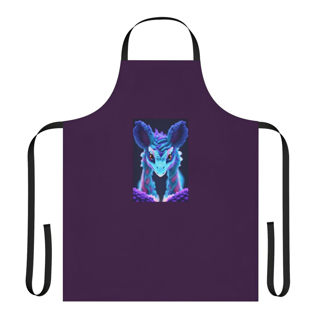 Apron featuring a vibrant, intricate design of a legendary mythical creature in an enchanting forest setting.