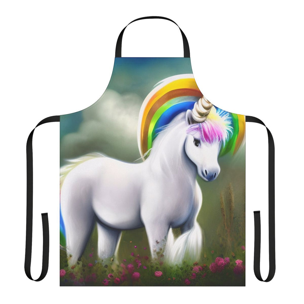Apron featuring a majestic gold unicorn, a legendary mythical creature