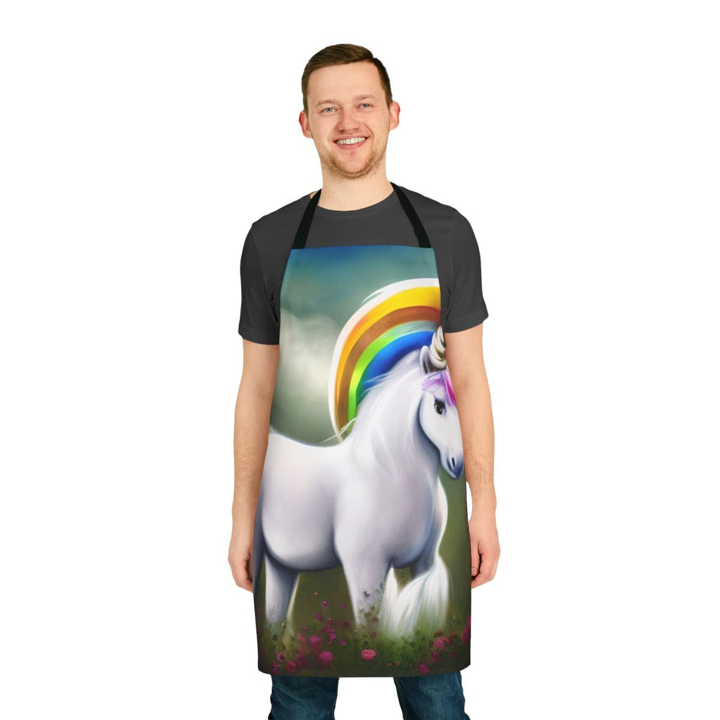 Apron featuring a majestic gold unicorn, a legendary mythical creature