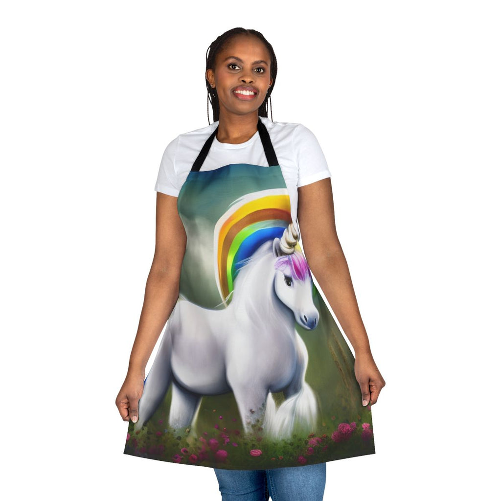Apron featuring a majestic gold unicorn, a legendary mythical creature