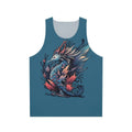 Unisex tank top featuring a design of mythical creatures