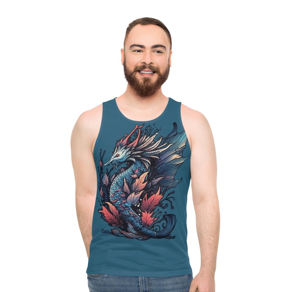 Unisex tank top featuring a design of mythical creatures