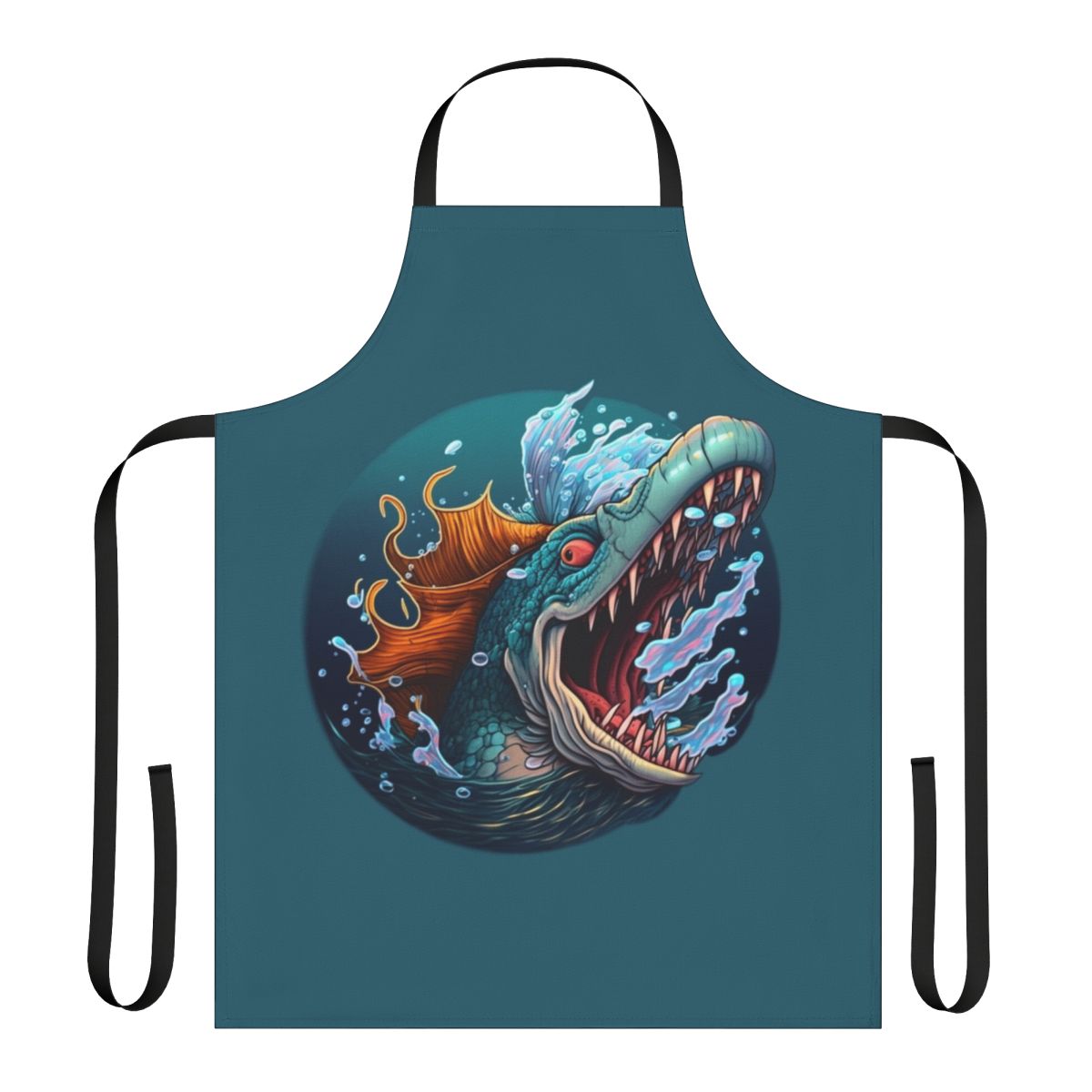 Apron featuring a whimsical design of mythical sea creatures