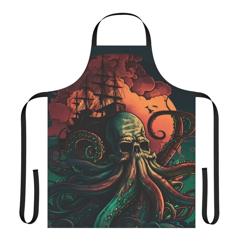Apron featuring a design of various mythical sea creatures and fantasy ocean life.